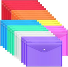 A4 Plastic Envelopes - Clear Poly Envelopes with Snap Button