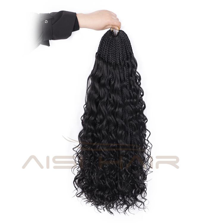 Aisi Hair Goddess Faux Locs Natural Black Crochet Braids Hair Extensions Synthetic Faux Locks Braids Hairpieces For Black Women