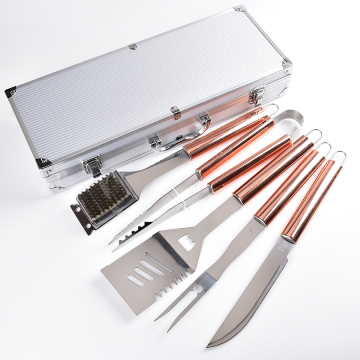 5PCs rose gold handle bbq tools set
