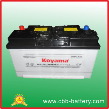 Dry Charged Car Battery 105ah12V Made in China, Auto Battery with Best Price