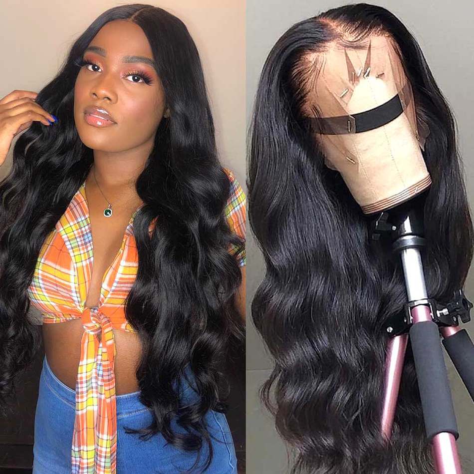Free sample Body Wave Wig Lace Front Human Hair Wigs Sunlight Pre Plucked Remy Baby Hair 150% Lace Front Wigs For Black Women