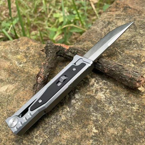 Coltello da utilità in acciaio compatto d2 - manico CNC Craft con impugnatura G10 per esterno, EDC e uso tattico