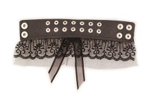 Black Rose Lace Bracelet For Women PU Leather Bangle Design