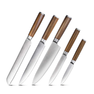 German Stainless Steel Kitchen Knives with Paccawood Handle - X50Cr15Mov (HRC58)