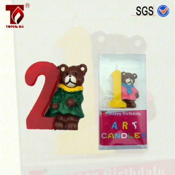 colorful bear birthday stick candle