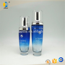110ml glass lotion bottles with blue color sprayed and silk screen
