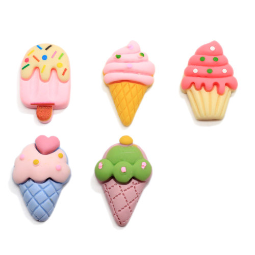 Nieuwe Kerst Ontwerp Hars Ijs-lolly Plaksteen Cabochons Kawaii Xmas Popsicle Plat Hars Cabochons Haar Boog Centrum Craft DIY