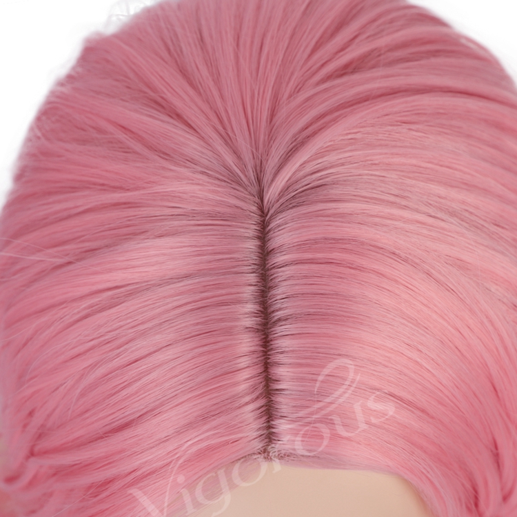 Peruvian Wholesale Natural Pink Glueless Cheap Curly Short Bob Vendor For Black Women Ladies Cosplay Synthetic Hair Wigs