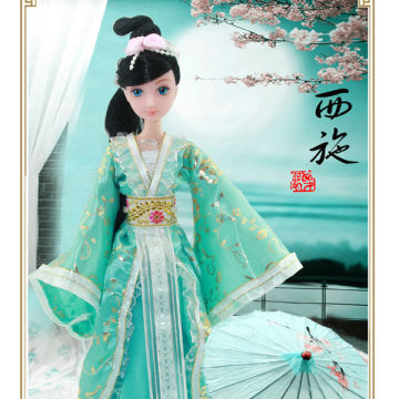 12 inch beauty plastic chinese ancient doll