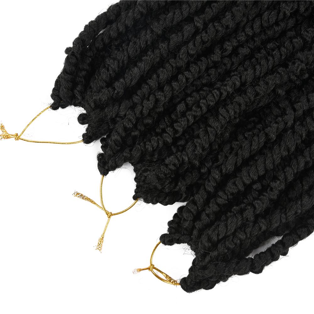 MYZYR Pre-twisted Spring Twist Bomb Passion Twists Short Ombre Crochet Synthetic Braiding Hair Extensions Nu Locs Crochet Hair