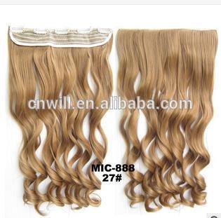 120g curly hair clip in extensions cheap colored clip in hair extension full head clip in hair extension color #27