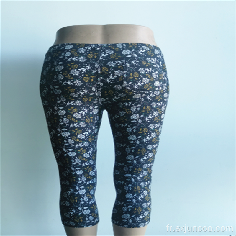 Pantalon femme élégant en rayonne et spandex à imprimé floral