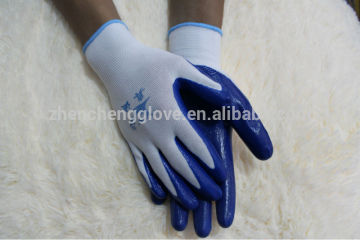 nitrile glove/nitrile cotton glove/nitrile nylon glove custom printed work glove