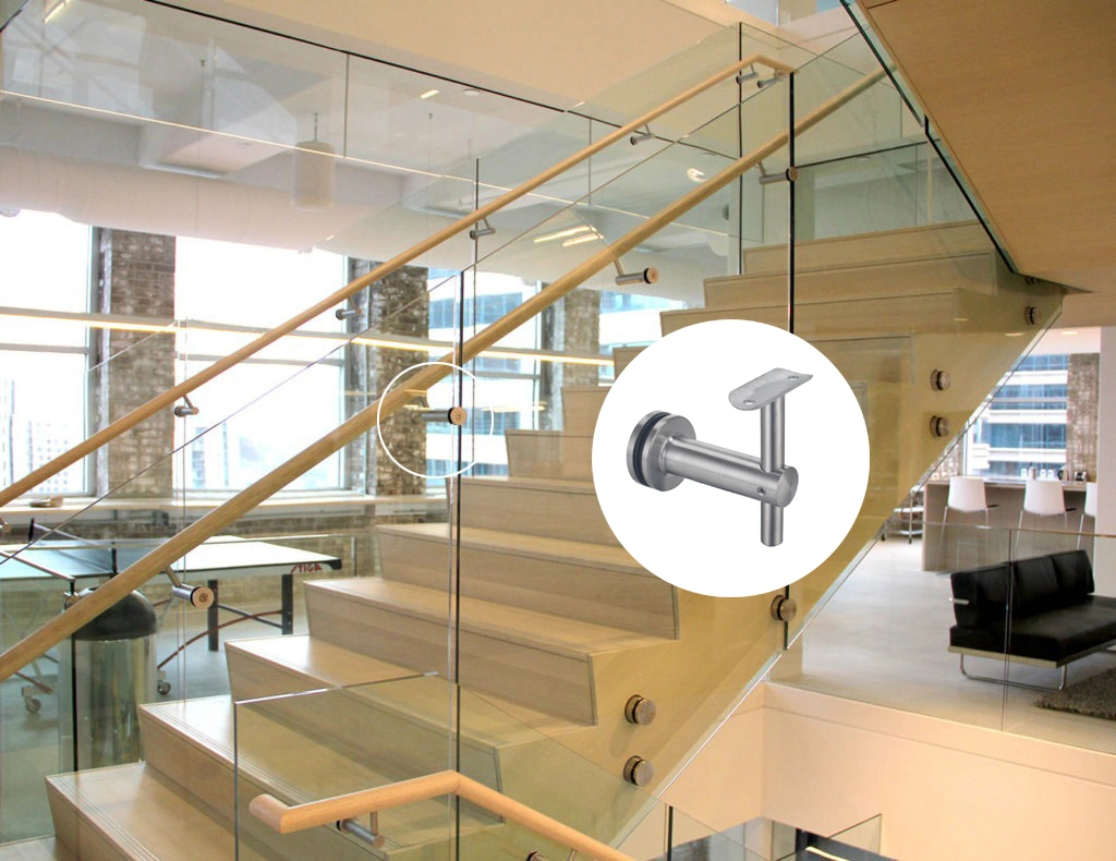 Heavy Duty Metal Stair Handrail Glass Shelf Fence Bracket Clamp