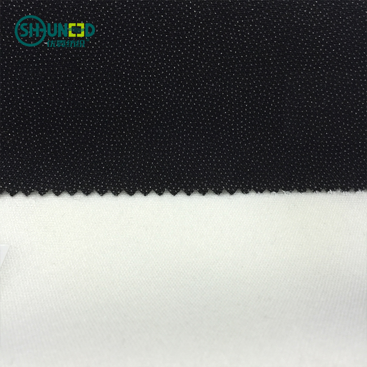 PA / PES Custom color plain weave polyester adhesive interlining for garment Fusible interfacing woven interlining for dress