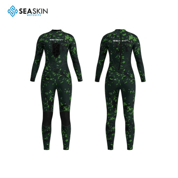 Seaskin 2mm Professional Women Back Zip Diving Custom Print Neopheuit