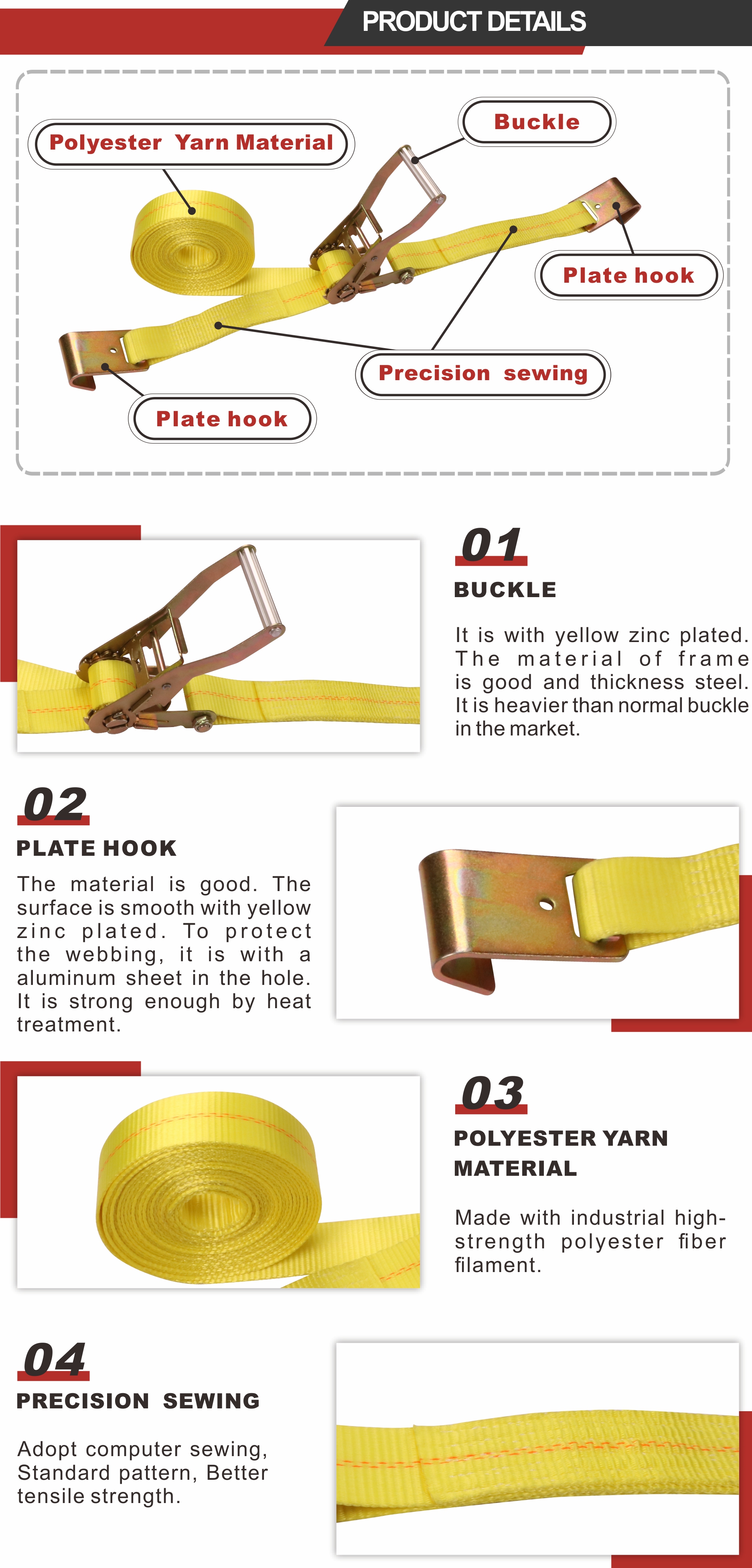 สายรัดวงล้อสังกะสี zink ratchet strap