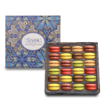 24 Macarons Cardboard Boîte-cadeau Logo imprimé personnalisé