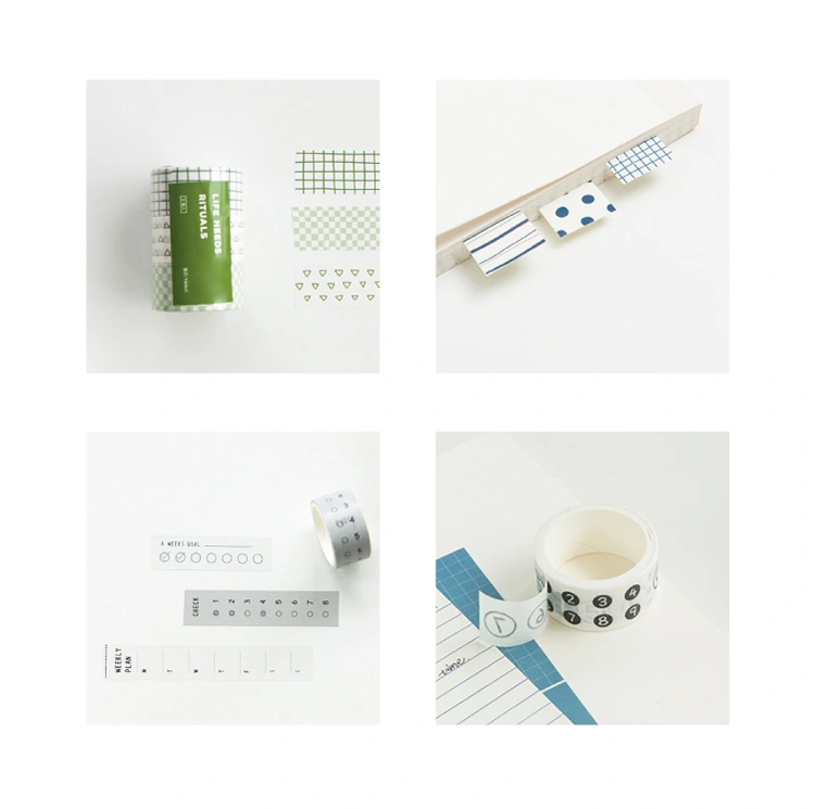 Concise Printing Design for DIY Book Decoration Masking Tape Set