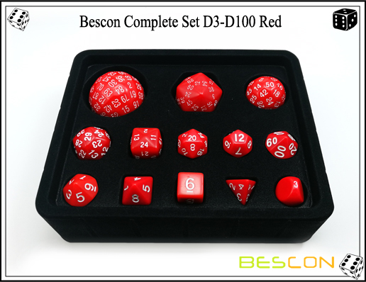 Komplettes Würfel Set D3-D100 (9) Complete Dice Set D3-D100 (9)