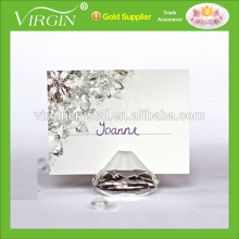 Wholesale diamond shape wedding favors use crystal place name card holder for wedding table decoration