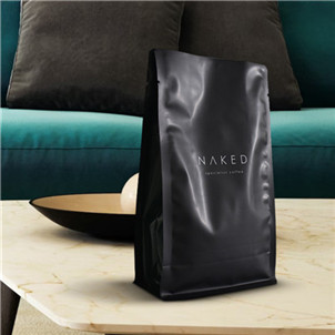 bioplastic coffee pouches with Soft-touch finish