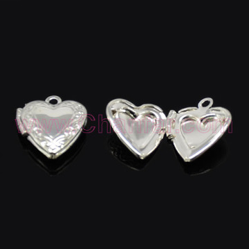 Cheap sale silver plated cute heart shape photo frame lockets jewelry wholesale