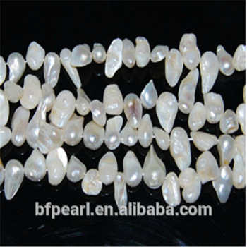 Wholesale Pearl Jewelry 16" 8-13mm White Fresh Water Blister Pearl Strand