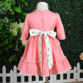 new design printed apron pink dress