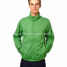 New Design Waterproof Men's Jacket with Zipped and Opening, Two Slanted Side Pockets