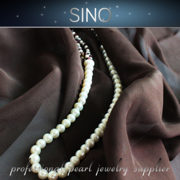 intensive white pearl chain necklaces Pearls Beads fresh water pearl string