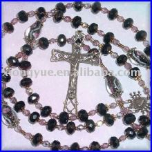 fashion long crystal glass rosary
