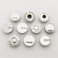 Customizable Metal Buttons in Matte Silver: Ideal for Wholesale Jeans Manufacturing