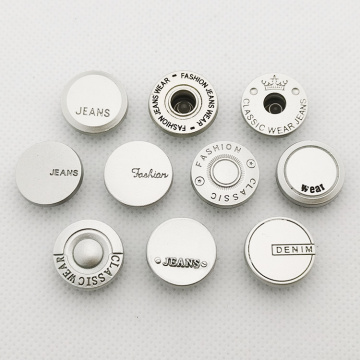 Customizable Metal Buttons in Matte Silver: Ideal for Wholesale Jeans Manufacturing