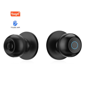 Black Finger Print TTlock Round Ball Knob Lock