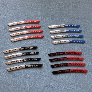 Aluminum Limited Edition Car Badge Wheel Brow Emblems - 4 Pieces/Set