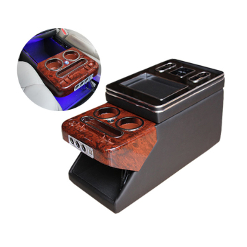 Car Armrest Box Walnut Central Storage Box for Citroen Spacetourer 2016-2023