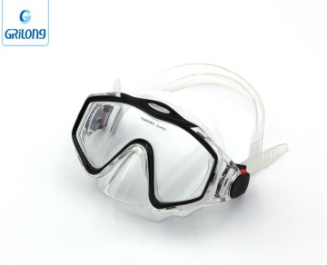 Adult Diving Snorkeling Swimming Mask Single Lens Scuba Goggles Glass Underwater Diving/ Swim Mask OEM