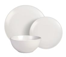 18 Pieces Stoneware Dinnerware Set,Matt White