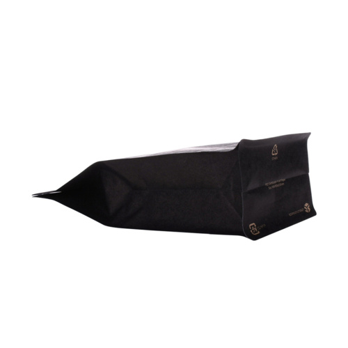 Kraft Paper 1lb Matte Black Coffee Bag