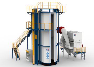 Vertical powder painting line