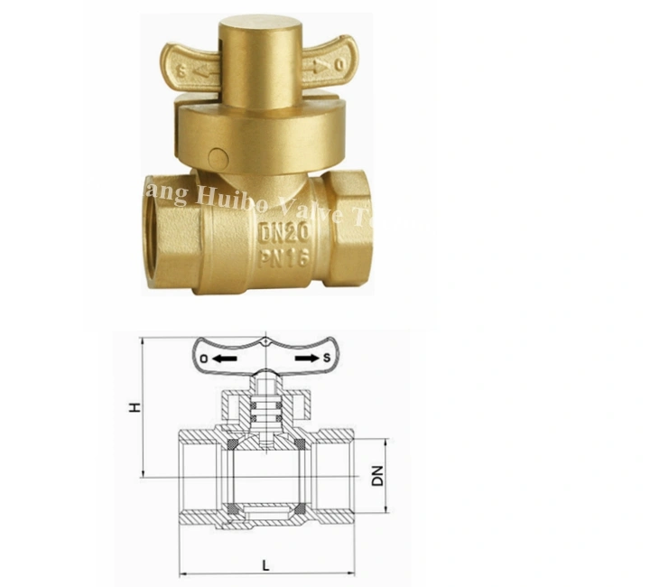 Safety Brass Material Locking Gas Valve with Butterfly Handle