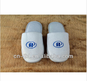 White Hotel Slipper With Printed Logo