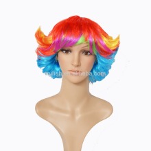 MPW-0008 carnival halloween assorted multi color rianbow party wig