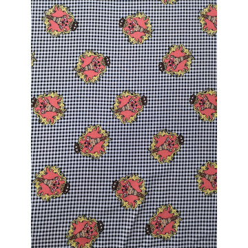 Check Interest Rayon Voile 60S Printing Woven Fabric