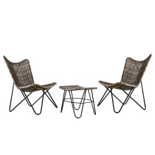 China Factory Price Mail Order Leisure Butterfly Chair with Footstool