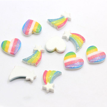 Popular Shooting Star Heart Striped Cabochon Resin Bead For Craft Decoration Or Kids Toy DIY Ornaments Bead Charms