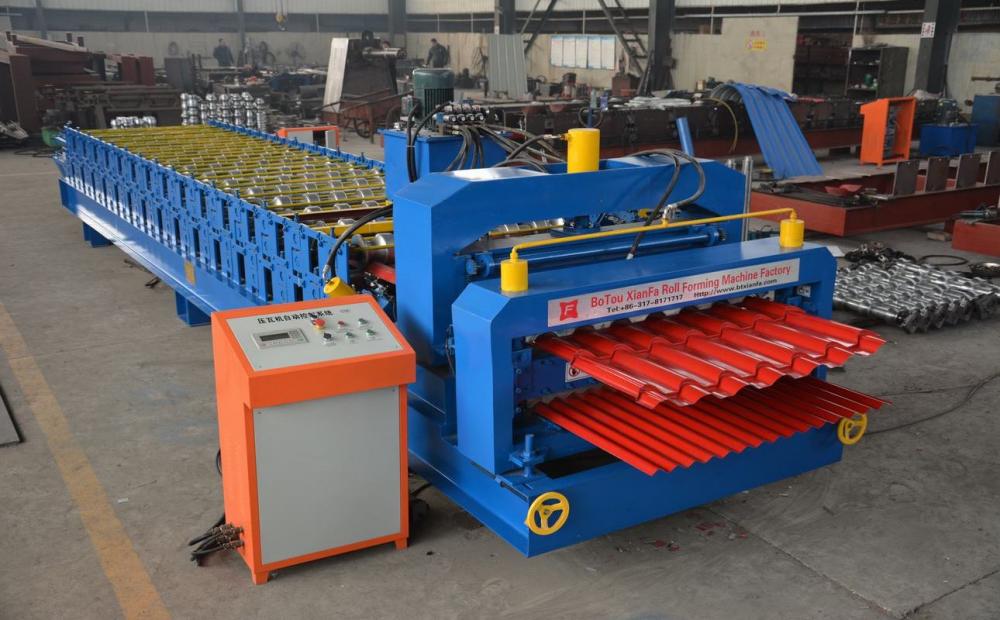 Double Corrugated Rood Sheet Metal Roll Forming Machine