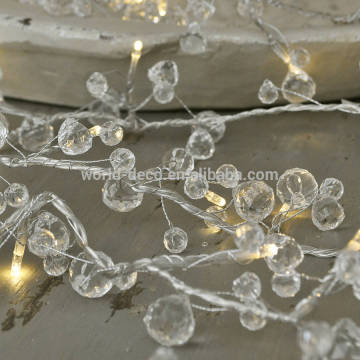 Christmas Holiday LED Lighted Pearl Beaded Garland