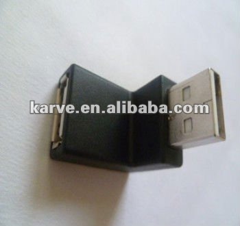 USB AM to AF 90 degree angled adapter